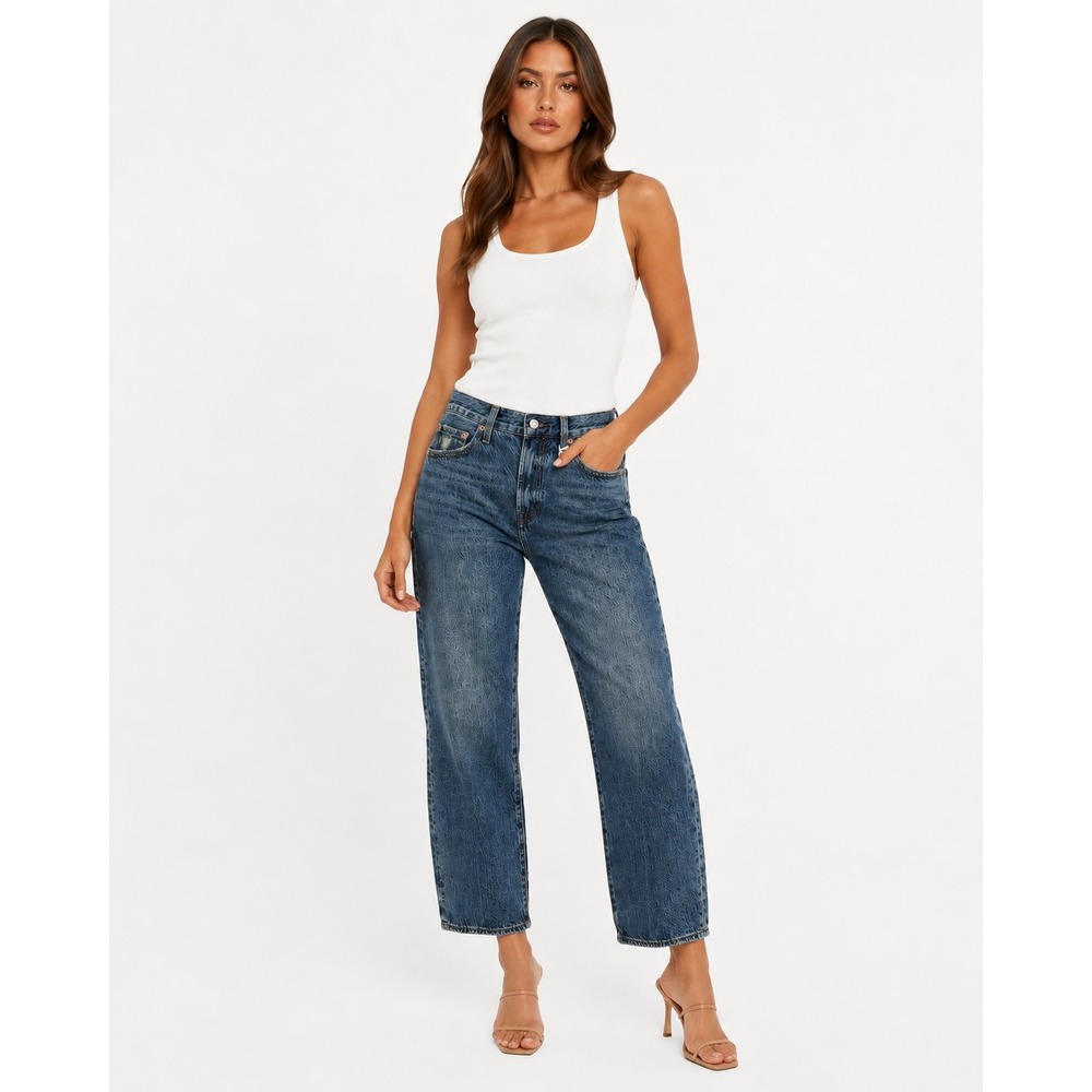 pistola Straight Leg Jeans in Dark Blue Wash